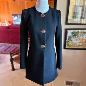 ZARA - Black Gold Button Jacket Blazer Coat – S
